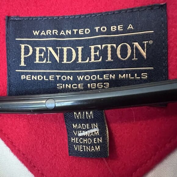 NWT Women Pendleton Cascade Wool Coat - Red button zip peacoat jacket, Size M - Picture 3 of 10